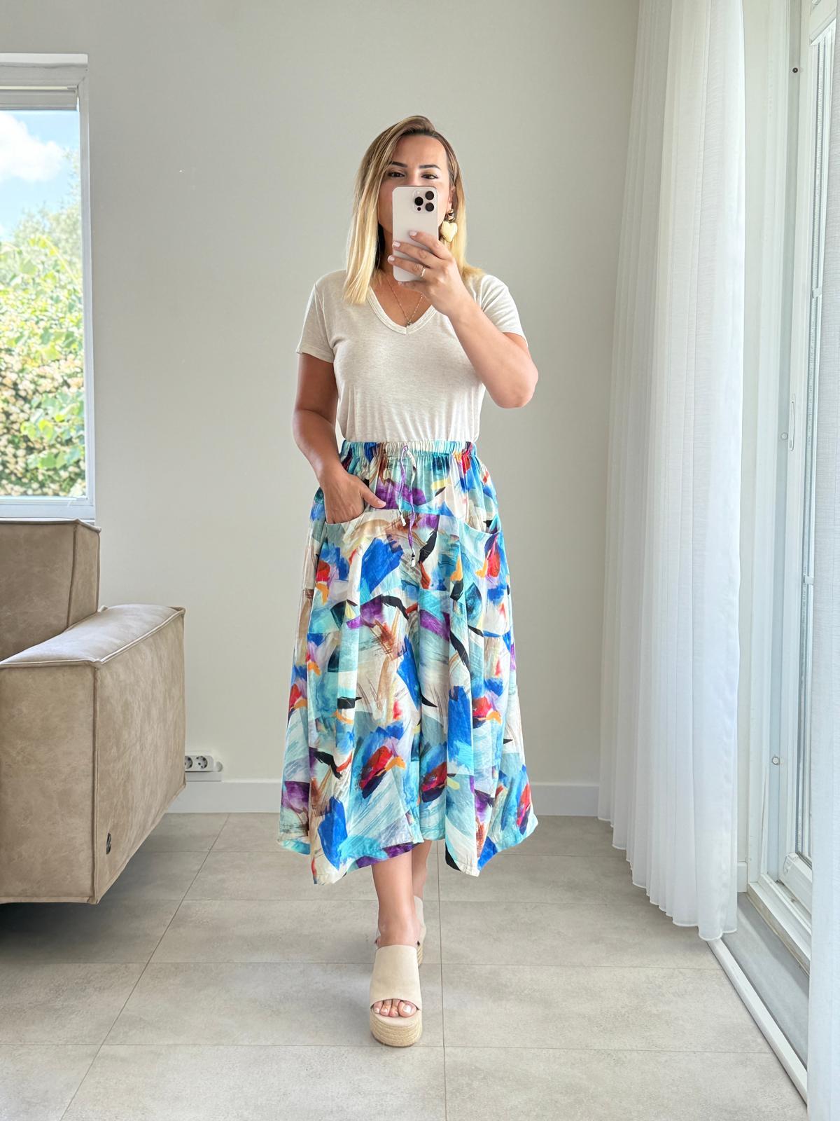 7986 Bej V Yaka Tshirt