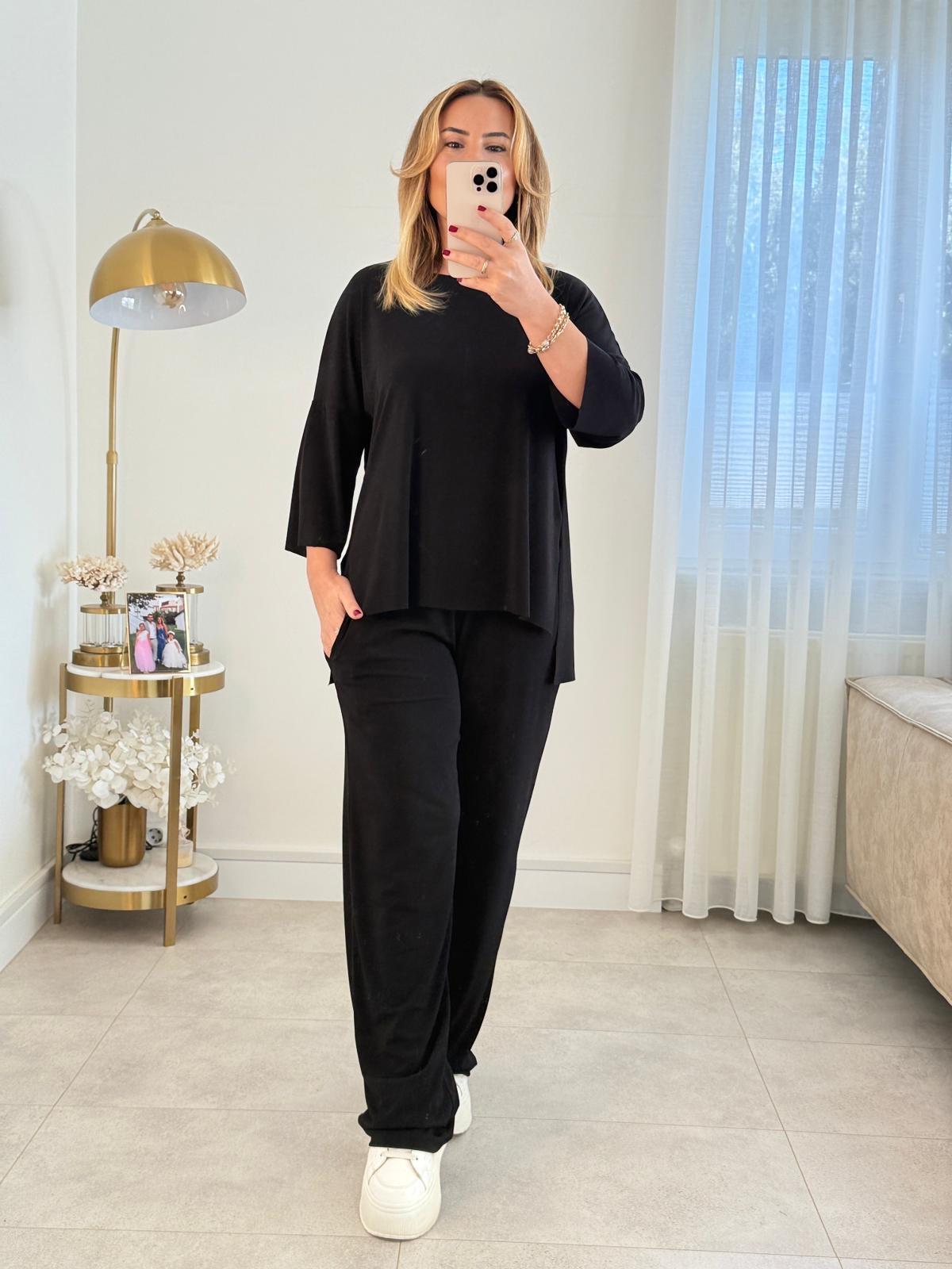 8730 Siyah Yarım Kol Takım