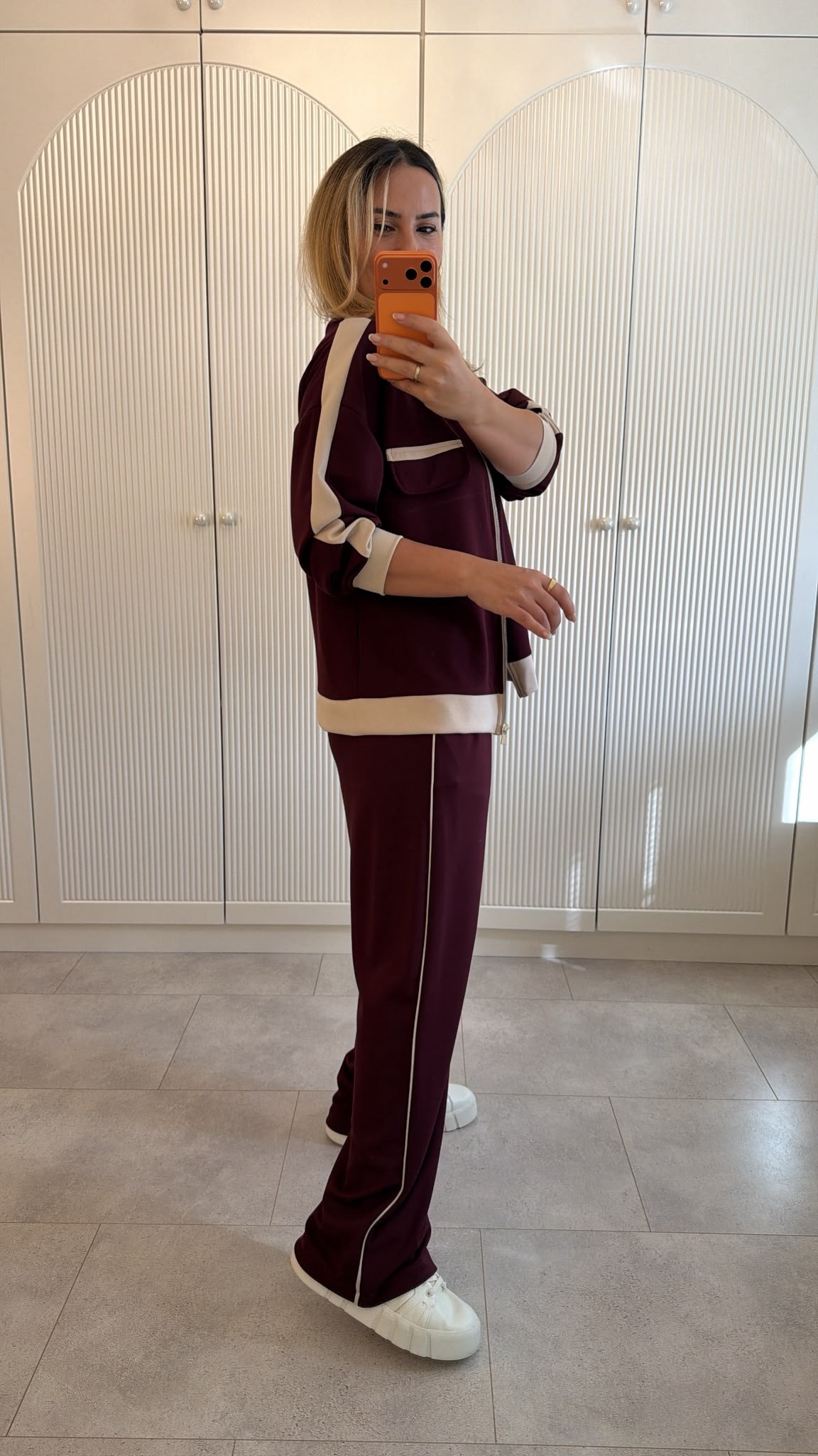 9757 Bordo Fermuarlı Takım