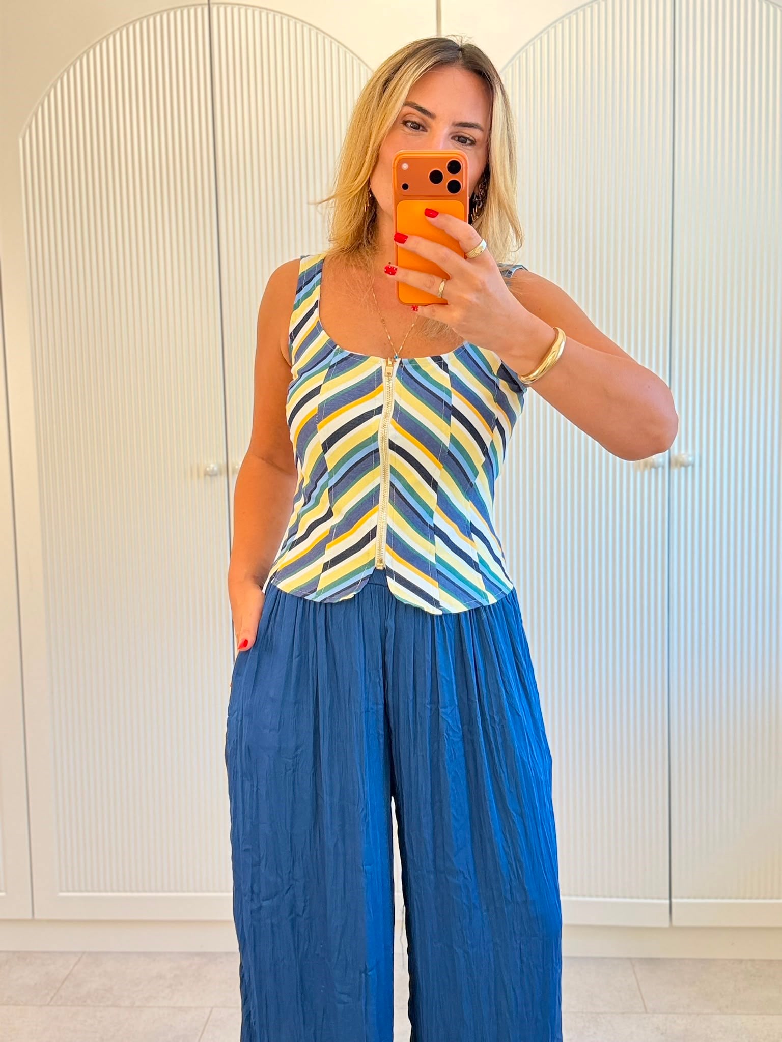 9667 Çizgili Premium Bluz