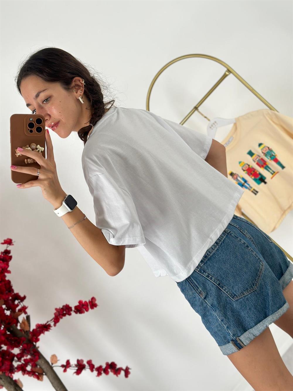 3344 Beyaz Kurşun Asker Tshirt