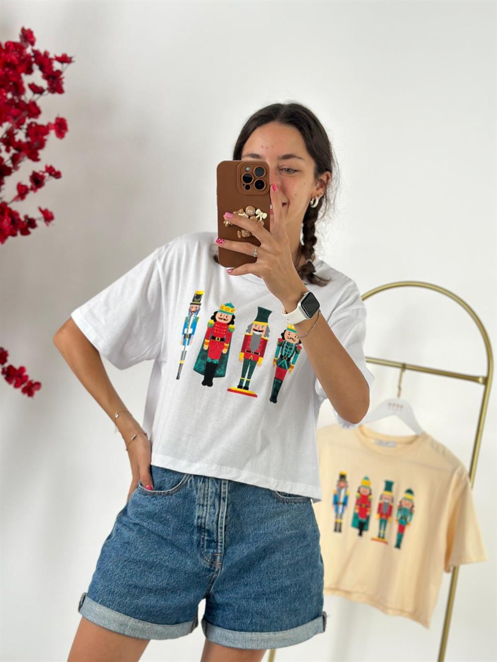 3344 Beyaz Kurşun Asker Tshirt