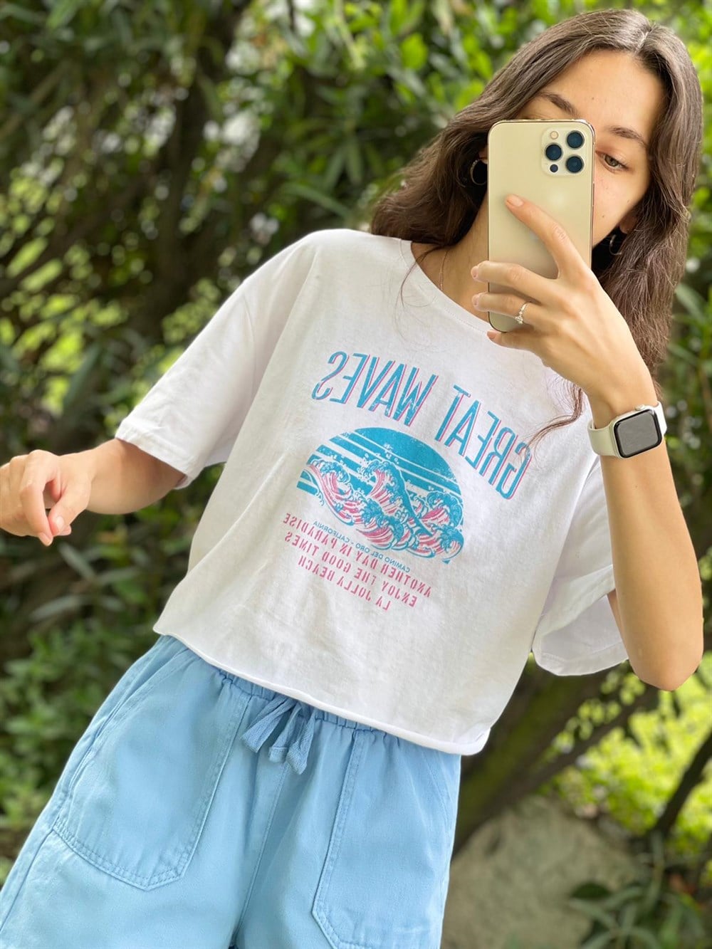 3147 Beyaz Sırt Detay T-Shirt