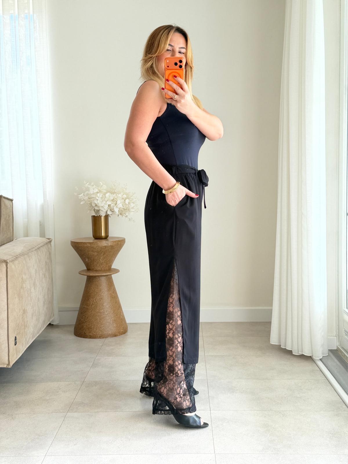 8994 Dantel Detaylı Pantolon