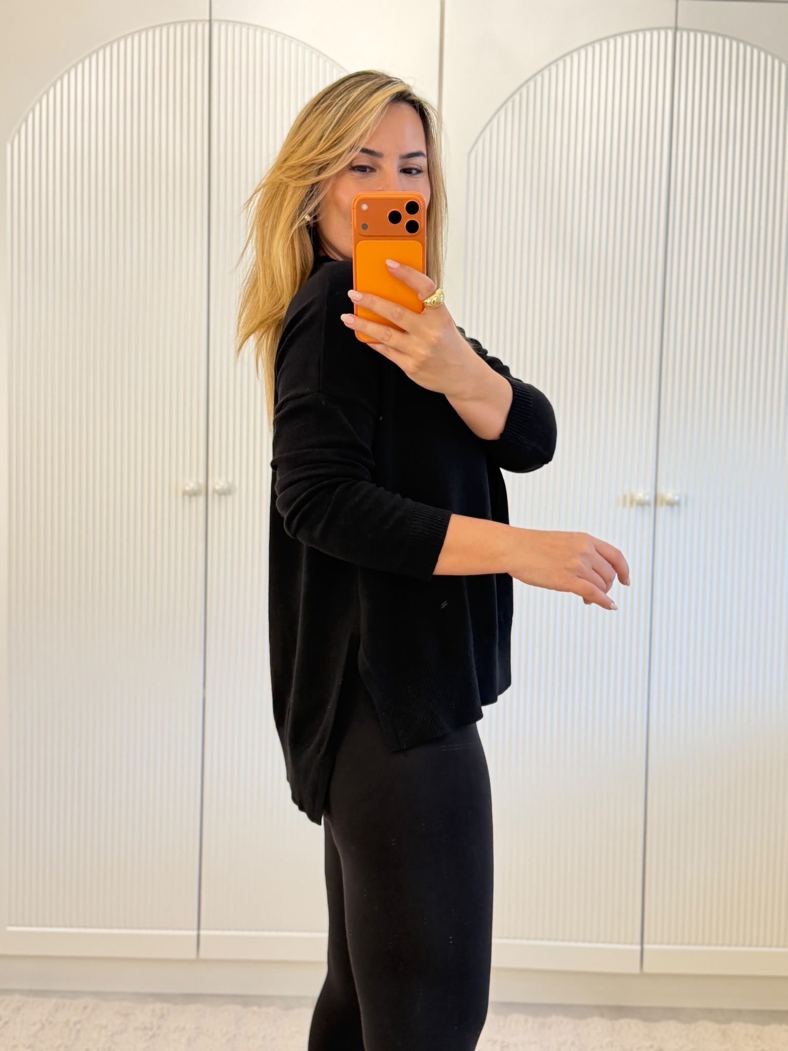 9820 Siyah Bisiklet Yaka Oversize Triko  