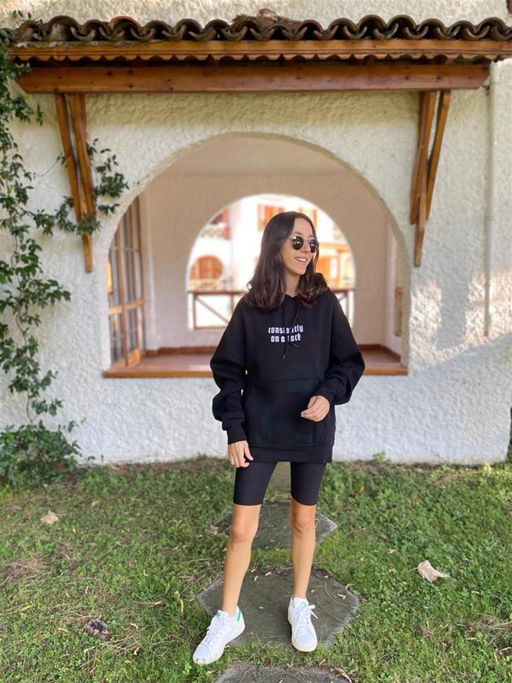 3171 Siyah Beyaz Baskı Sweat