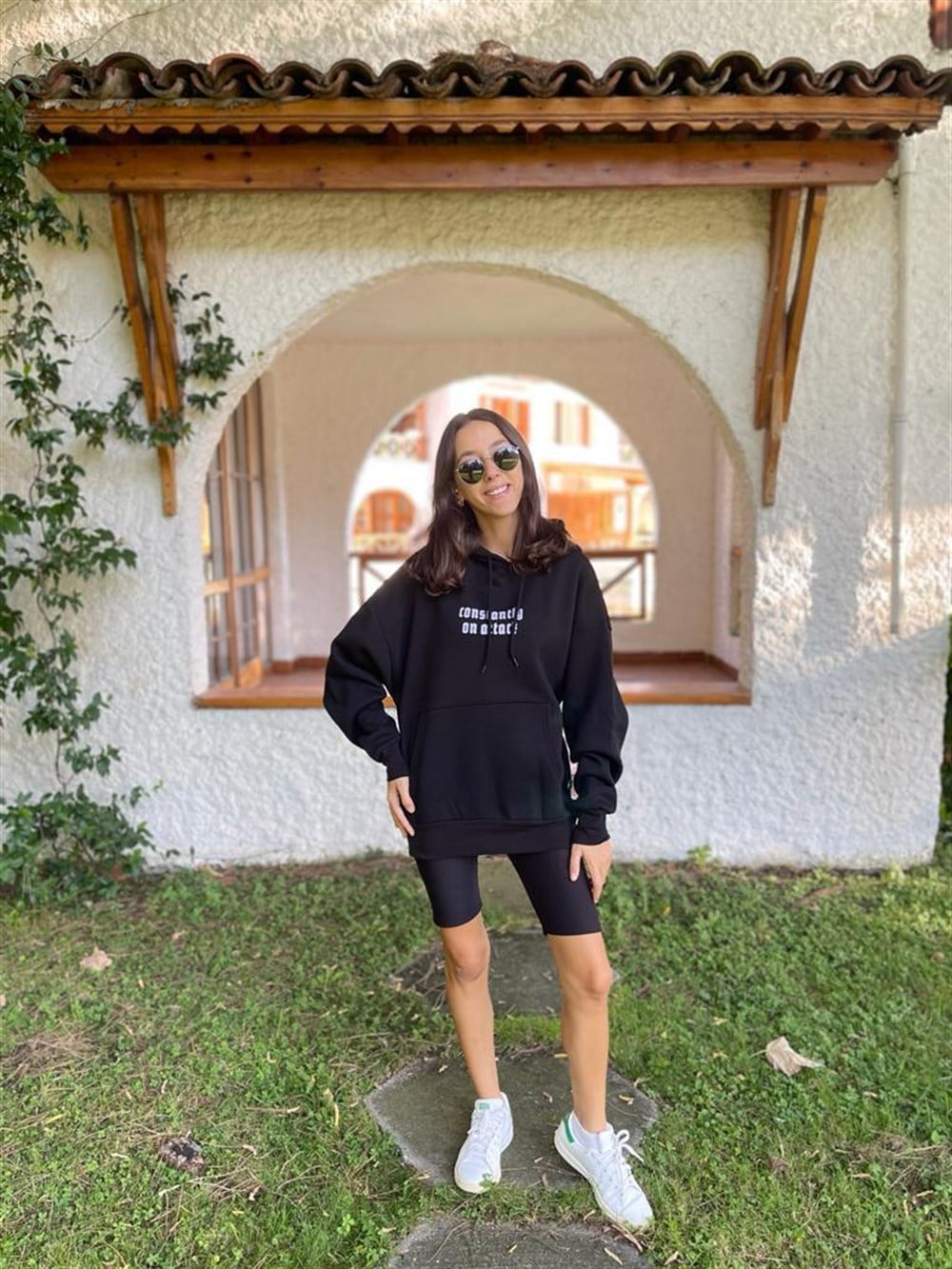 3171 Siyah Beyaz Baskı Sweat