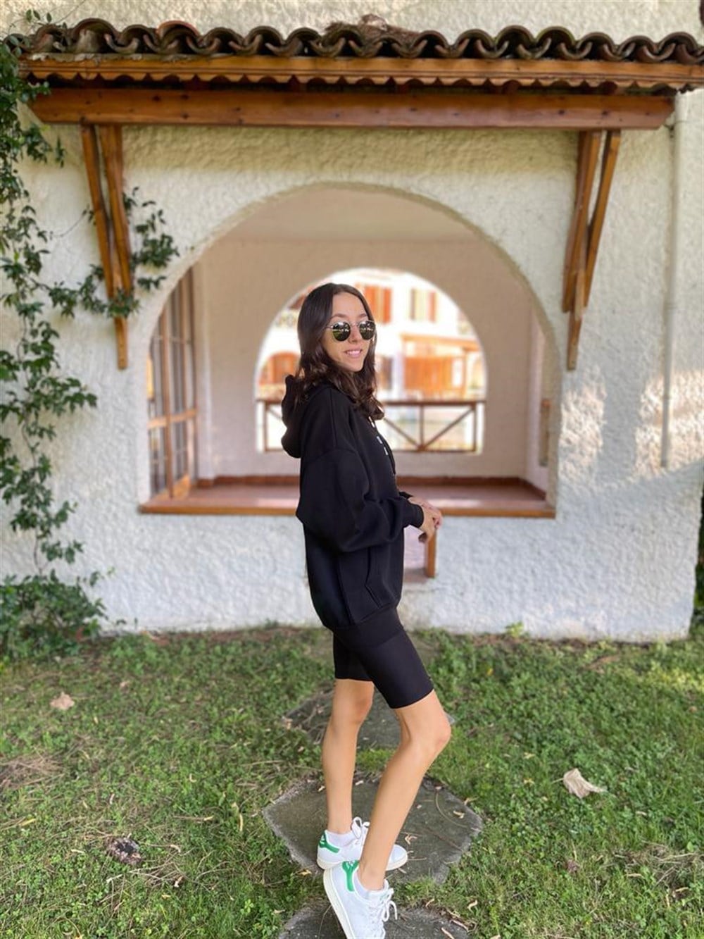 3171 Siyah Beyaz Baskı Sweat