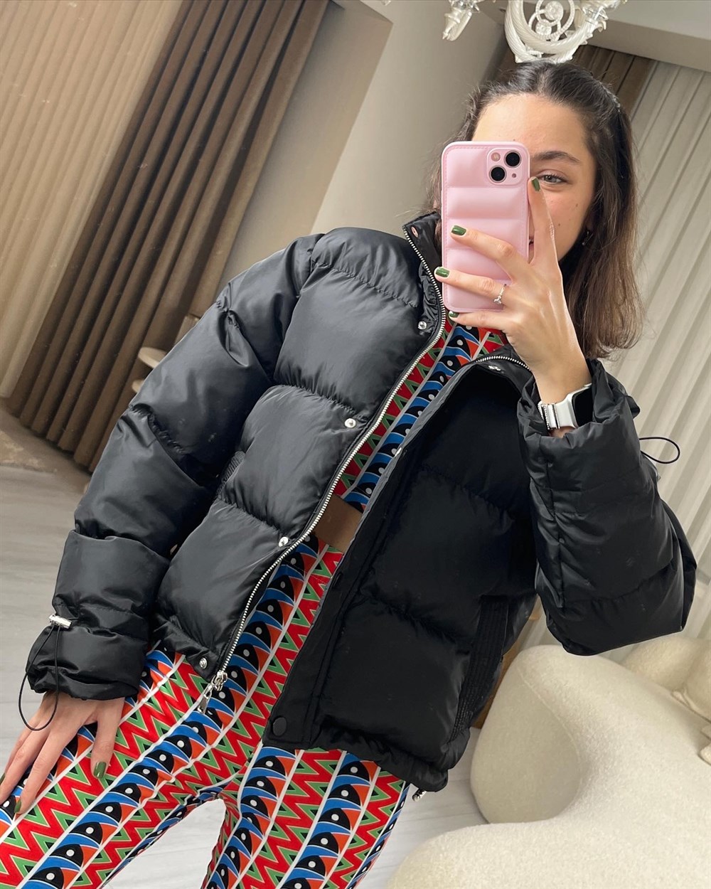 3200 Siyah Şişme Mont