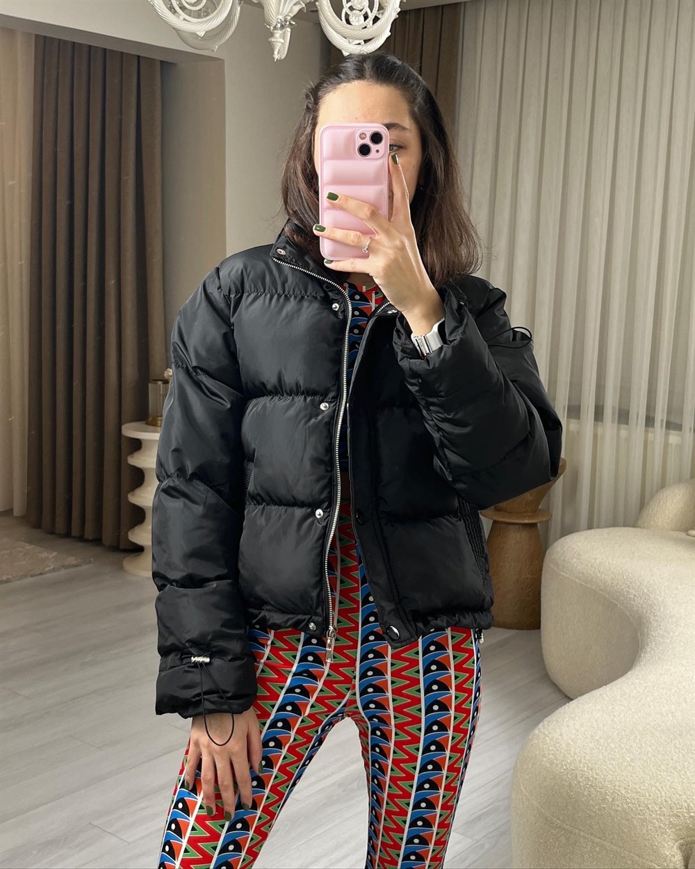 3200 Siyah Şişme Mont