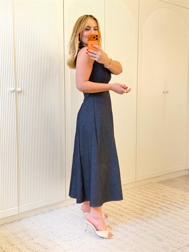 9329 Lacivert Jean Elbise