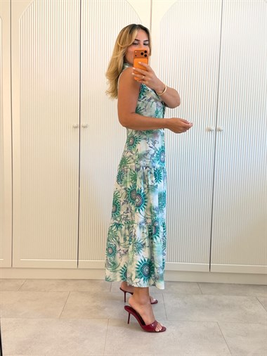 9578 Mint Premium Etnik Elbise