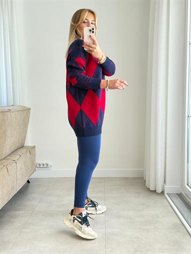 6782 Lacivert Orj Marka Yüksek Bel Tayt