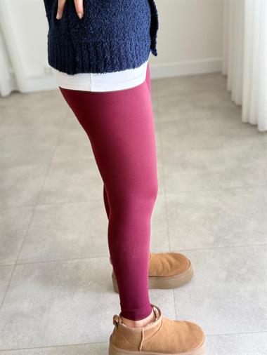 8665 Bordo Orj Marka Yüksek Bel Tayt