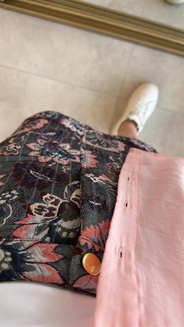 8939 Çiçek Desen Mini Etek