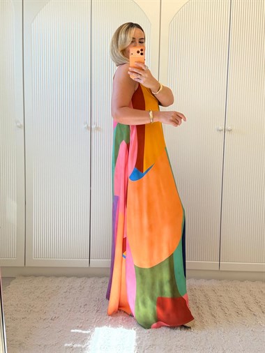 9427 Çan Etekli Maxi Elbise