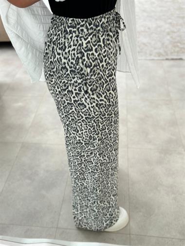 6829 Siyah Ekru Leopar Pantolon