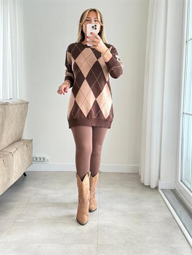 6784 Kahve Orj Marka Yüksek Bel Tayt