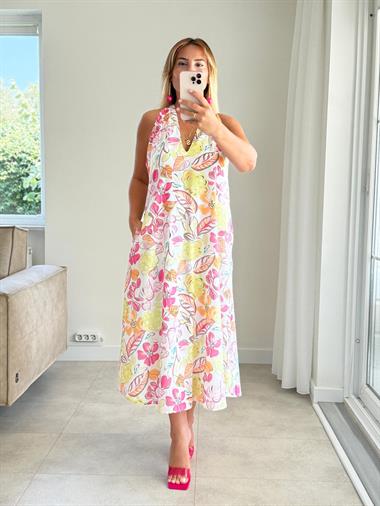 8368 Premium Çiçek Desenli Elbise