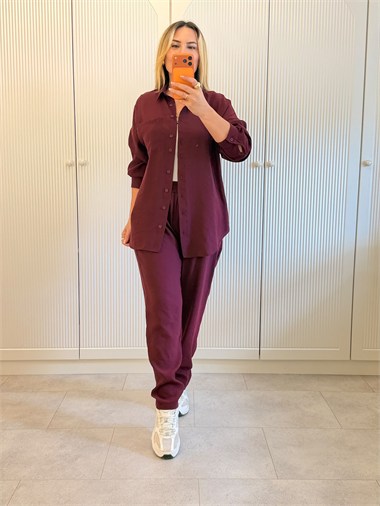 9772 Bordo Modal Takım