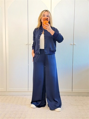 9886 Lacivert Ceket Pantolon Bomber Takım