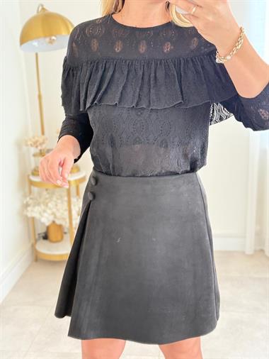 7679 Siyah Dantel Bluz