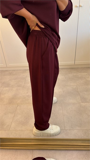 9734 Bordo İkili Viskon Takım