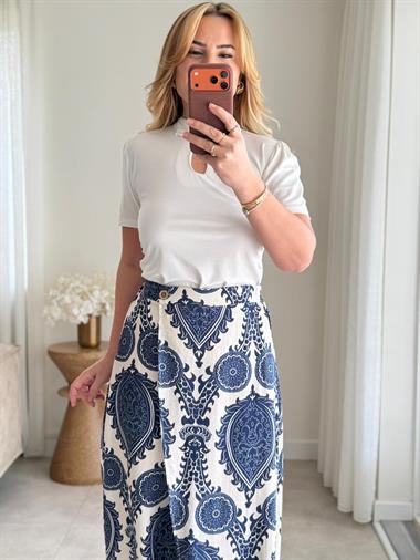 8293 Lacivert Ön Detay Pantolon