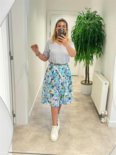 6082 Buz Mavi V Yaka Modal Tshirt