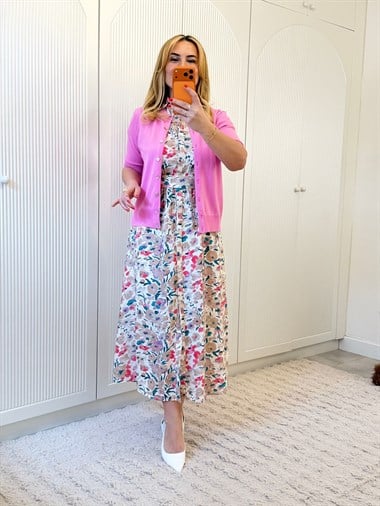 9191 Pembe Düğmeli Hırka