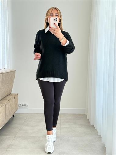 6781 Siyah Orj Marka Yüksek Bel Tayt