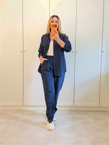 9769 Lacivert Modal Takım