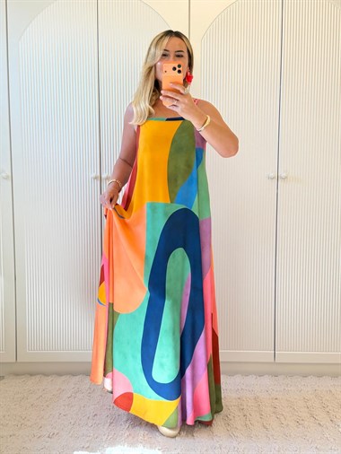 9427 Çan Etekli Maxi Elbise