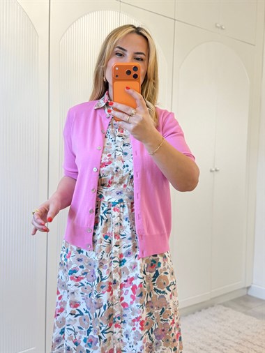 9191 Pembe Düğmeli Hırka