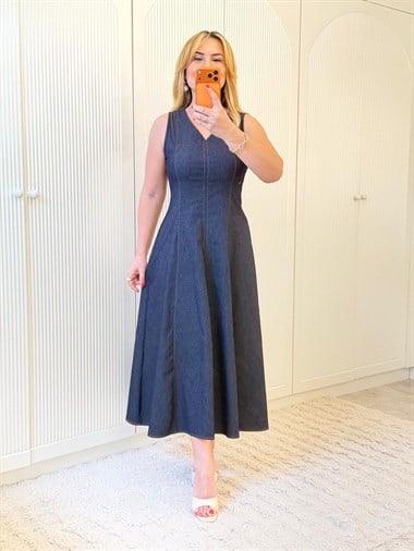 9329 Lacivert Jean Elbise