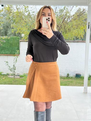 8810 Siyah Şal Detay Bluz