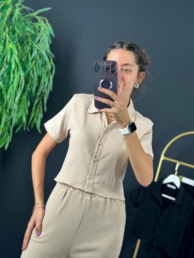 3356 Bej Yakalı Takım