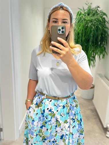 6082 Buz Mavi V Yaka Modal Tshirt