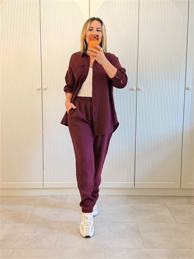 9772 Bordo Modal Takım