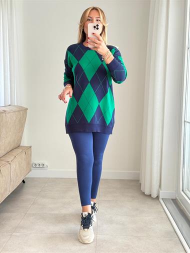 6782 Lacivert Orj Marka Yüksek Bel Tayt