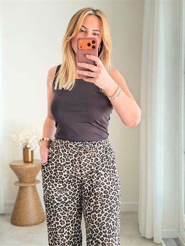 6833 Leopar Bol Paça Pantolon