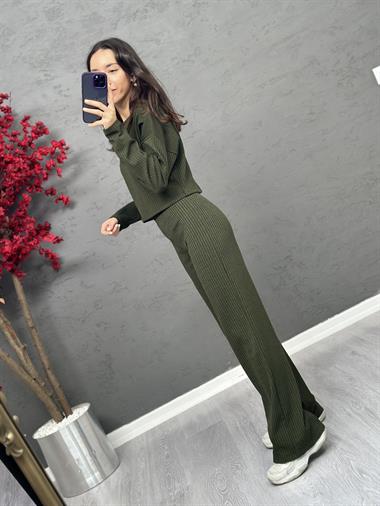 3395 Haki İkili Triko Takım