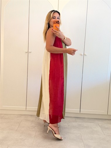 9633 İp Askılı Lyocell Elbise