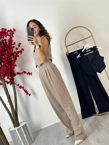 3336 Ceketli Bej Takım