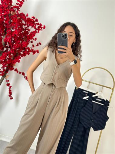 3336 Ceketli Bej Takım