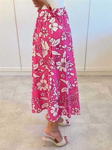 9621 Pembe Desenli Midi Etek