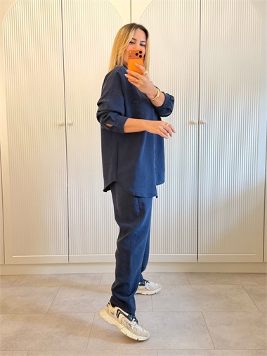 9769 Lacivert Modal Takım