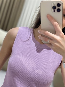 3133 Lila Bisiklet Yaka Asklı