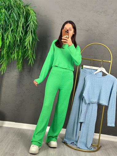 3373 Orj Marka Yeşil Triko Takım