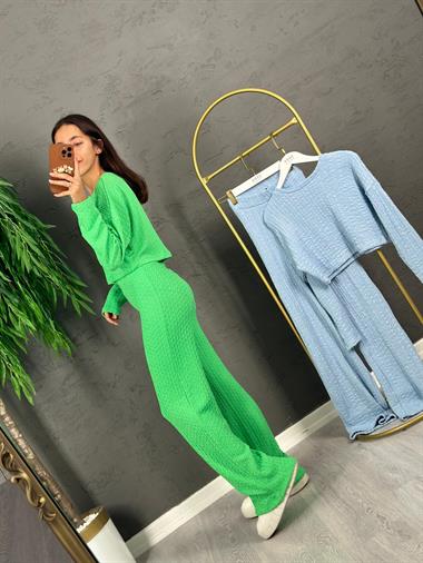 3373 Orj Marka Yeşil Triko Takım